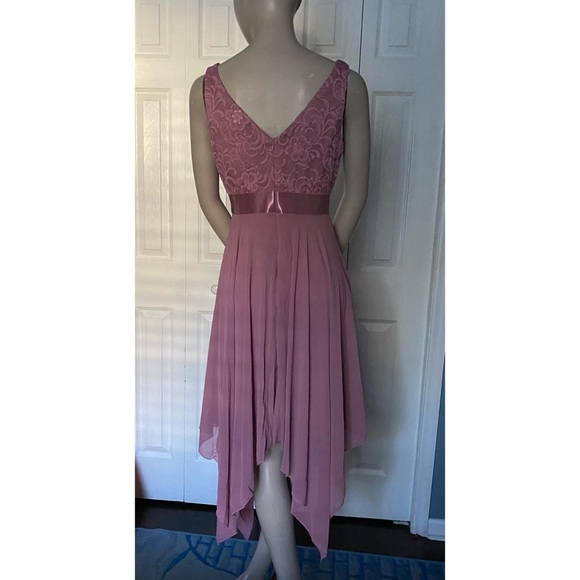 Ever Pretty Women Double V-Neck Mauve Flowy dress size S/4 - Picture 6 of 16